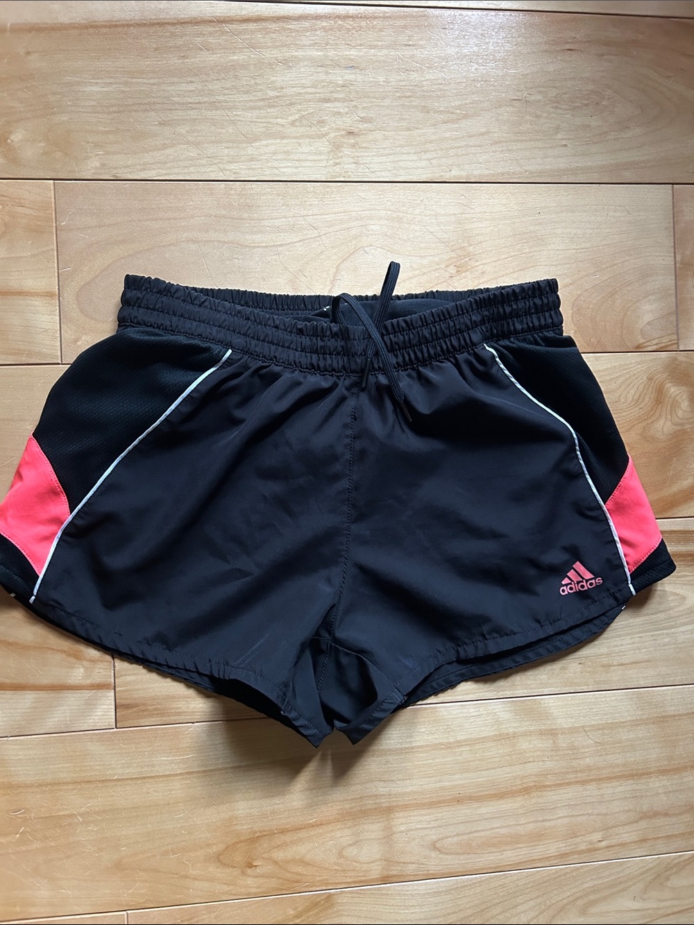 adidas Black Athletic Shorts with Pink Accents